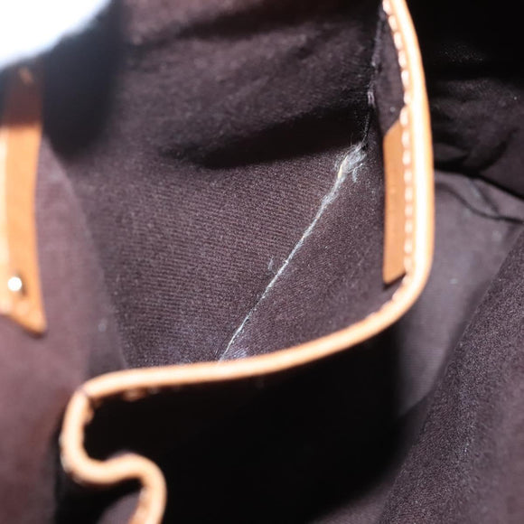 CELINE Tote Bag Canvas Leather Beige Brown gold Auth 136020