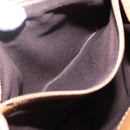 CELINE Tote Bag Canvas Leather Beige Brown gold Auth 136020-21