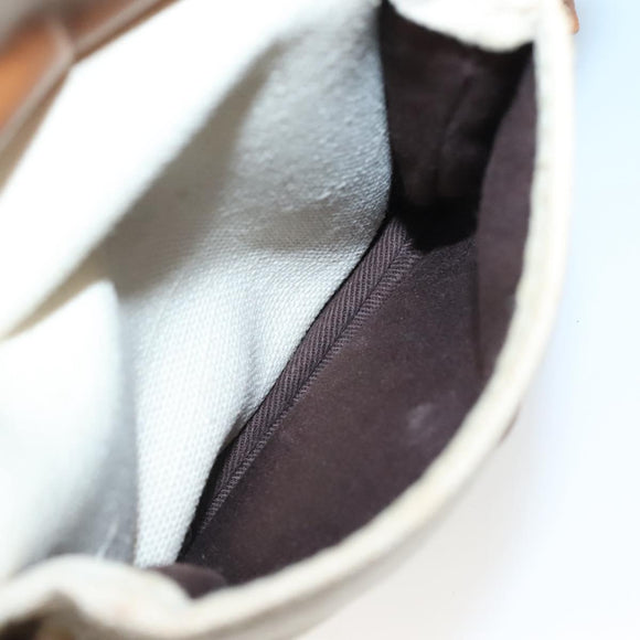 CELINE Tote Bag Canvas Leather Beige Brown gold Auth 136020