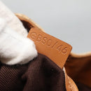 CELINE Tote Bag Canvas Leather Beige Brown gold Auth 136020-12