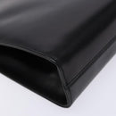 Salvatore Ferragamo Gancini Chain Shoulder Bag Leather Black Gold Auth 136021-14