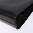 Salvatore Ferragamo Gancini Chain Shoulder Bag Leather Black Gold Auth 136021-15