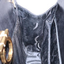 Salvatore Ferragamo Gancini Chain Shoulder Bag Leather Black Gold Auth 136021-18