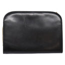 Salvatore Ferragamo Gancini Chain Shoulder Bag Leather Black Gold Auth 136021-2