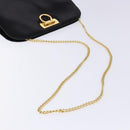 Salvatore Ferragamo Gancini Chain Shoulder Bag Leather Black Gold Auth 136021-7