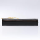 Salvatore Ferragamo Gancini Chain Shoulder Bag Leather Black Gold Auth 136021-5