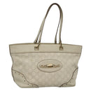 GUCCI GG Canvas Guccissima Tote Bag Leather Ivory Gold 145993 Auth 136024-1