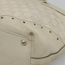 GUCCI GG Canvas Guccissima Tote Bag Leather Ivory Gold 145993 Auth 136024-10