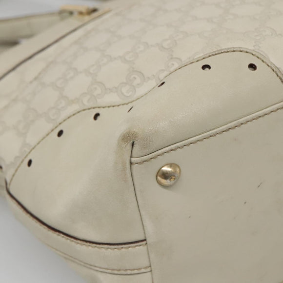 GUCCI GG Canvas Guccissima Tote Bag Leather Ivory Gold 145993 Auth 136024