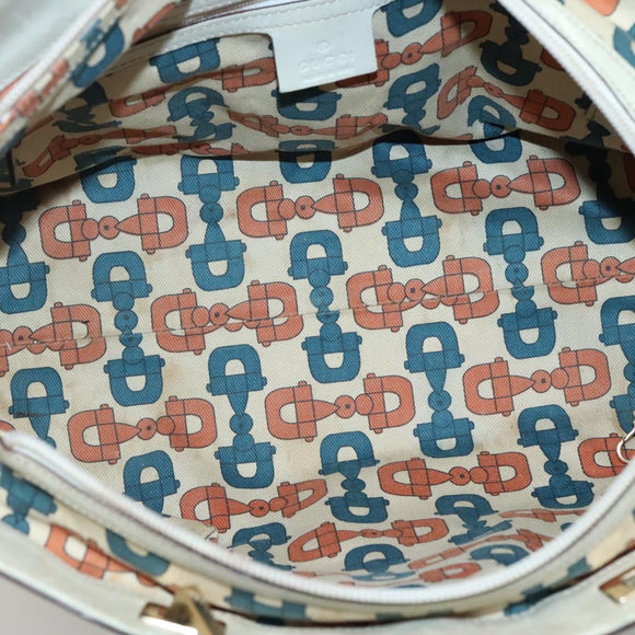 GUCCI GG Canvas Guccissima Tote Bag Leather Ivory Gold 145993 Auth 136024