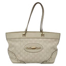 GUCCI GG Canvas Guccissima Tote Bag Leather Ivory Gold 145993 Auth 136024-2
