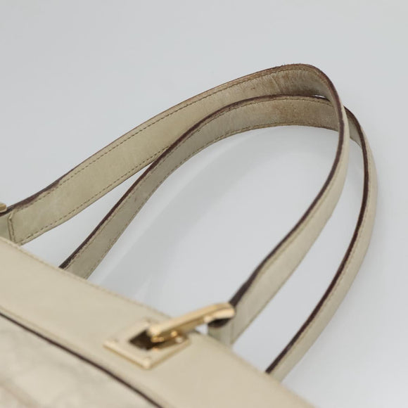 GUCCI GG Canvas Guccissima Tote Bag Leather Ivory Gold 145993 Auth 136024