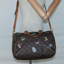 LOUIS VUITTON Love Block Speedy Bandouliere 30 Bag 2way M44365 Auth 136029-25