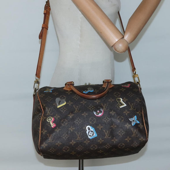 LOUIS VUITTON Love Block Speedy Bandouliere 30 Bag 2way M44365 Auth 136029