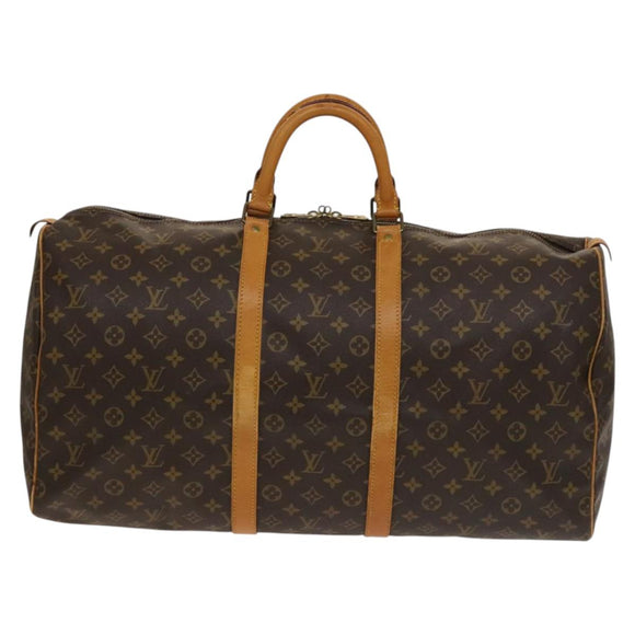 LOUIS VUITTON Monogram Keepall 55 Boston Bag M41424 LV Auth 136037