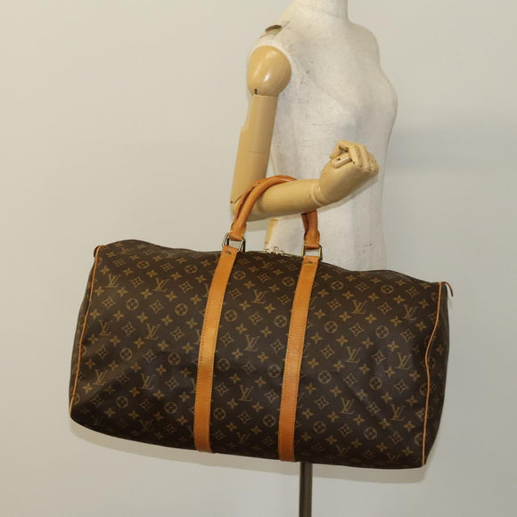 LOUIS VUITTON Monogram Keepall 55 Boston Bag M41424 LV Auth 136037