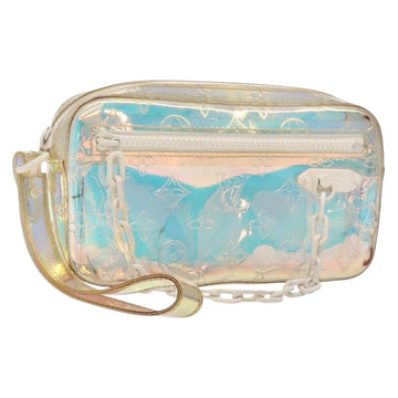 LOUIS VUITTON Monogram Prism Pochette Volga Clutch Bag Silver M55261 LV 136040