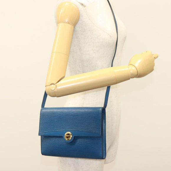 LOUIS VUITTON Epi Pochette Arche Shoulder Bag Blue M52575 LV Auth 136042