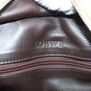 LOEWE Amazona 30 Hand Bag Suede Beige Silver Auth 136044-18