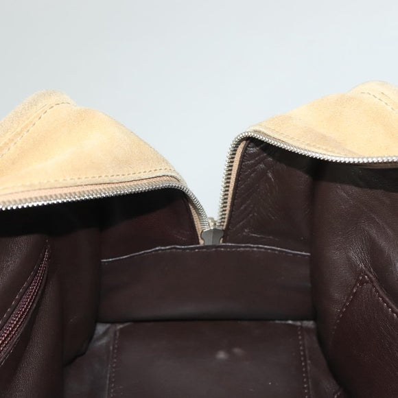 LOEWE Amazona 30 Hand Bag Suede Beige Silver Auth 136044