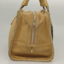 LOEWE Amazona 30 Hand Bag Suede Beige Silver Auth 136044-4