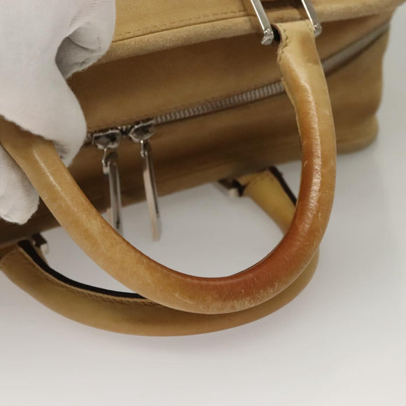 LOEWE Amazona 30 Hand Bag Suede Beige Silver Auth 136044