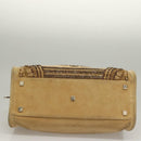 LOEWE Amazona 30 Hand Bag Suede Beige Silver Auth 136044-5