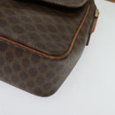 CELINE Macadam Canvas Shoulder Bag PVC Brown Gold Auth 136046-15