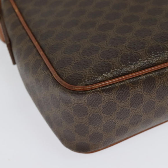 CELINE Macadam Canvas Shoulder Bag PVC Brown Gold Auth 136046