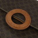 CELINE Macadam Canvas Shoulder Bag PVC Brown Gold Auth 136046-18