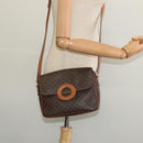 CELINE Macadam Canvas Shoulder Bag PVC Brown Gold Auth 136046-21