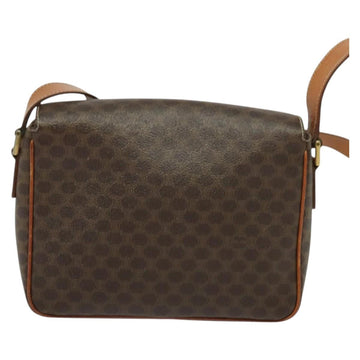 CELINE Macadam Canvas Shoulder Bag PVC Brown Gold Auth 136046 - 0