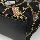 GUCCI Tote Bag Satin Black Gold 153009 Auth 136048-12