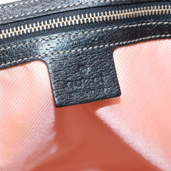 GUCCI Tote Bag Satin Black Gold 153009 Auth 136048