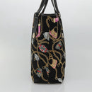 GUCCI Tote Bag Satin Black Gold 153009 Auth 136048-4