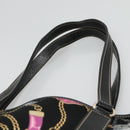 GUCCI Tote Bag Satin Black Gold 153009 Auth 136048-8