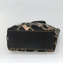 GUCCI Tote Bag Satin Black Gold 153009 Auth 136048-9