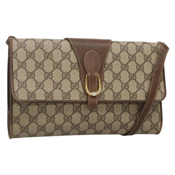 GUCCI GG Supreme Web Sherry Line Bag PVC Beige Gold 904 02 050 Auth 136049