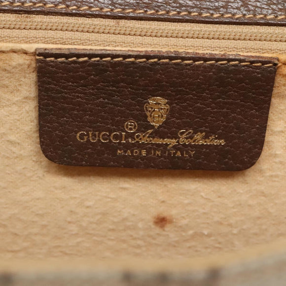 GUCCI GG Supreme Web Sherry Line Bag PVC Beige Gold 904 02 050 Auth 136049