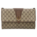 GUCCI GG Supreme Web Sherry Line Bag PVC Beige Gold 904 02 050 Auth 136049-2