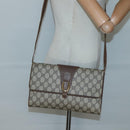 GUCCI GG Supreme Web Sherry Line Bag PVC Beige Gold 904 02 050 Auth 136049-20