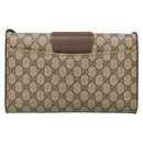GUCCI GG Supreme Web Sherry Line Bag PVC Beige Gold 904 02 050 Auth 136049-3