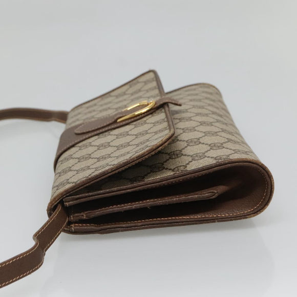 GUCCI GG Supreme Web Sherry Line Bag PVC Beige Gold 904 02 050 Auth 136049