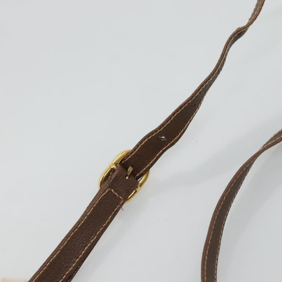 GUCCI GG Supreme Web Sherry Line Bag PVC Beige Gold 904 02 050 Auth 136049