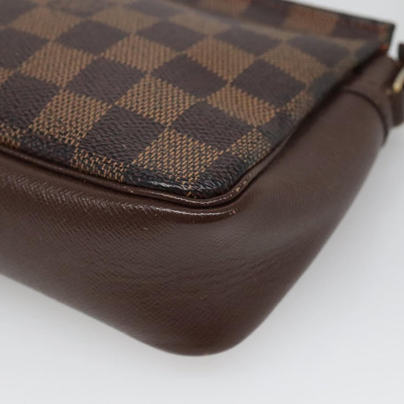 LOUIS VUITTON Damier Ebene Trousse makeup Pouch N51982 LV Auth 136051