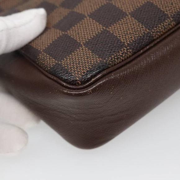 LOUIS VUITTON Damier Ebene Trousse makeup Pouch N51982 LV Auth 136051