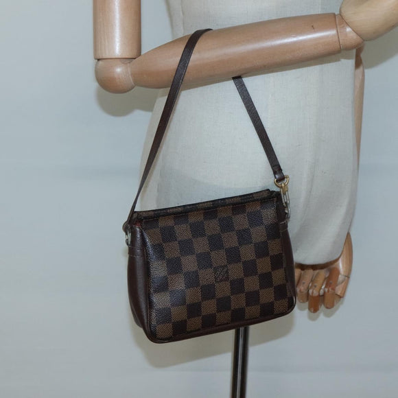 LOUIS VUITTON Damier Ebene Trousse makeup Pouch N51982 LV Auth 136051