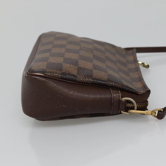 LOUIS VUITTON Damier Ebene Trousse makeup Pouch N51982 LV Auth 136051