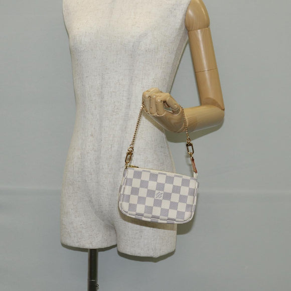 LOUIS VUITTON Damier Azur Mini Pochette Accessoires Pouch N63005 LV Auth 136052V