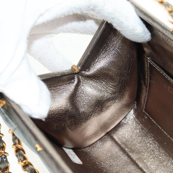 CHANEL Matelasse Chain Shoulder Bag Leather Green CC Auth 136053V